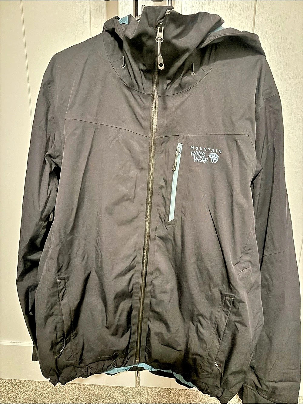Mountain Hardwear Threshold Jacket Hooded Black & Blue Medium
